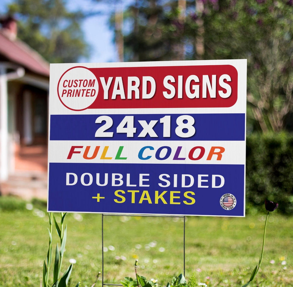 24” x 18” Custom Double-Sided Yard Sign with Stake