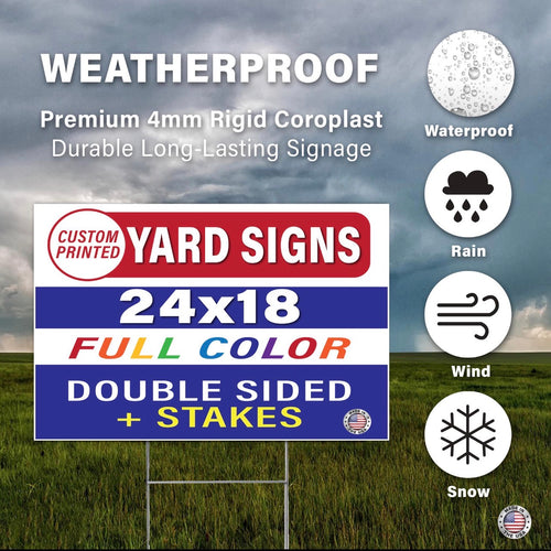 24” x 18” Custom Double-Sided Yard Sign with Stake